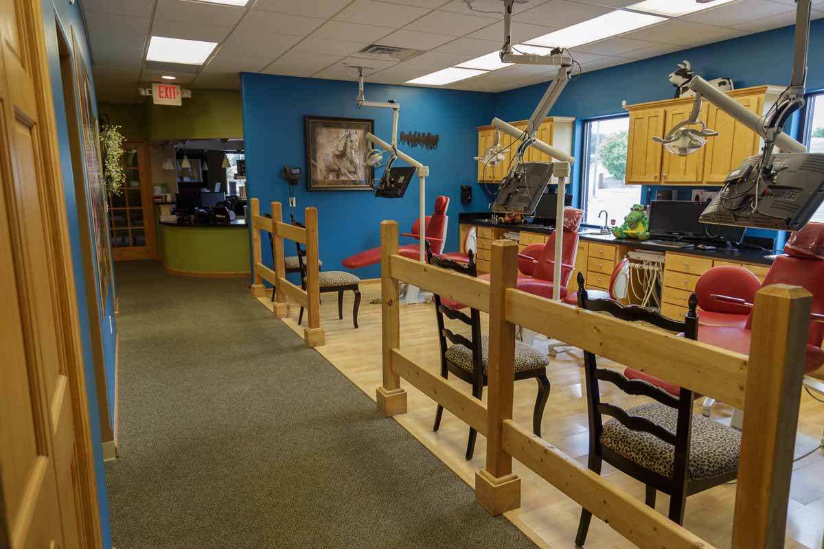 Open treatment bays at Papillion Pediatric Dentistry